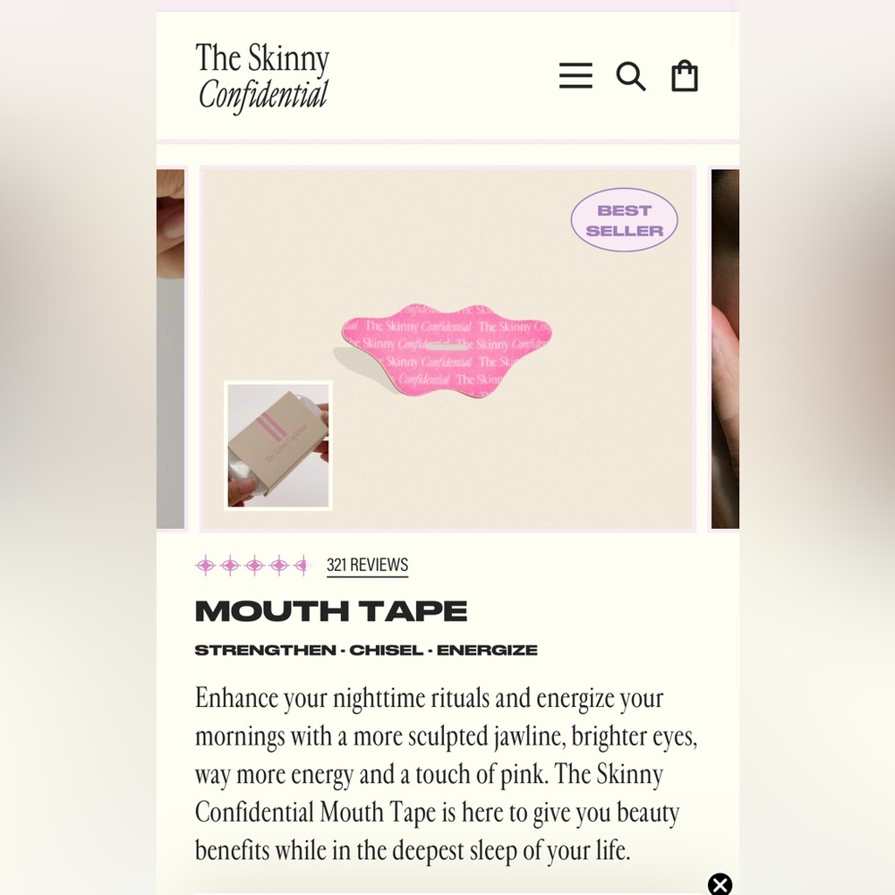 Skinny confidential mouth tape